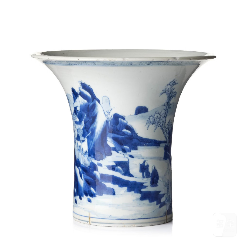 A blue and white porcelain fragment, - 图1